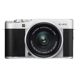FUJIFILM 富士 X-A5 APS-C画幅 微单相机 银色 XC 15-45mm F3.5 OIS PZ 变焦镜头 单头套机