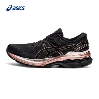 ASICS亚瑟士女鞋稳定跑鞋GEL-KAYANO 27铂金款运动鞋1012B015-001 黑色/粉色 37