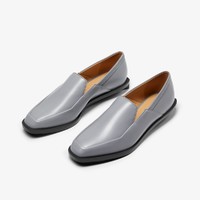 简约低跟乐福鞋单鞋女CK1-71680027 38 Grey灰色