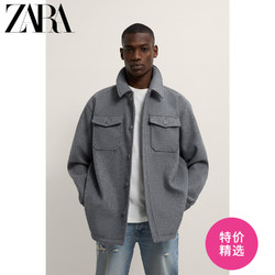 ZARA 09870670811 男士法兰绒夹克外套