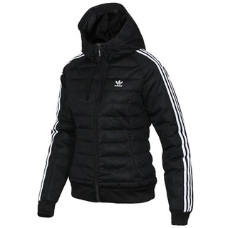 adidas Originals Slim Jacket 女子运动棉服 黑色 L