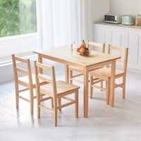 8H SC2 实木餐桌餐椅套装 一桌四椅 松木色