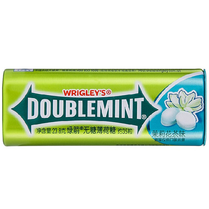 DOUBLEMINT 绿箭 无糖薄荷糖 茉莉花茶味 23.8g