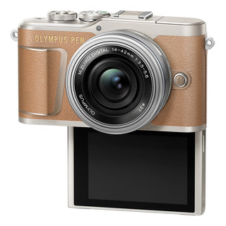OLYMPUS 奥林巴斯 PEN E-PL9 M4/3画幅 微单相机 棕色 ED 14-42mm F3.5 EZ 变焦镜头 单头套机