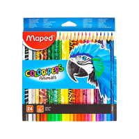 马培德 Maped 24色动物彩铅 油性创意动物图案彩色铅笔手绘绘画美术用品 832224CH