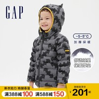 Gap男女幼童蝙蝠侠羽绒服 春季新款童装儿童洋气外套