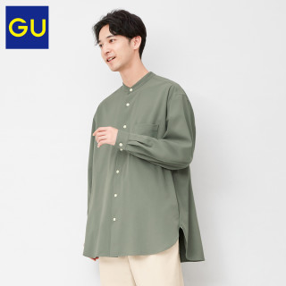 Gu极优男装宽松立领衬衫2021春季新款时尚潮流日系衬衫男332616 报价价格评测怎么样 什么值得买