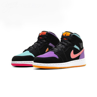 AIR JORDAN 正代系列 Air Jordan 1 Mid (GS) 大童篮球鞋 554725-083 糖果四色鸳鸯 35.5