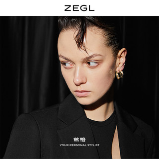 ZENGLIU ZEGL金属褶皱耳环简约耳圈女气质耳钉2021年新款潮925银针耳饰品