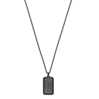 EMPORIO ARMANI 阿玛尼 EGS2255060 方形吊牌项链 黑色 52cm