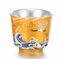 中国白银 延颈鹤望纯银品茗茶杯