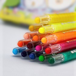 pororo啵乐乐可旋转不脏手蜡笔水彩笔不脏手可水洗油画棒绘画涂鸦彩笔