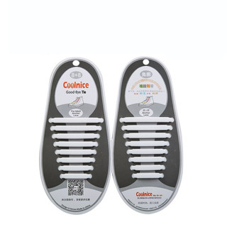 Coolnice 酷奈斯 男子硅胶鞋带 JS-012  白色 成人款