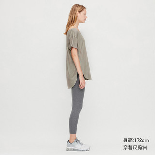 优衣库 女装 AIRism V领长T恤(短袖)(凉感T) 422809 UNIQLO