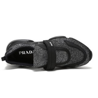PRADA 普拉达 男士运动鞋 2OG064 3V92 F0I89 黑色银色拼色 42