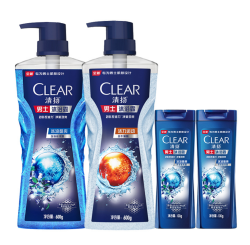 CLEAR 清扬 男士沐浴露套装活力运动600g+100g冰凉酷爽600g+100gC罗黎明觉