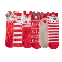 Nan ji ren 南极人 女士中筒长袜 NJRCL271 红色 6双装