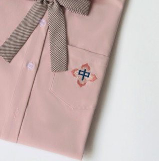 西西酱 水色系列 JK制服 西式制服 女士丸襟长袖衬衫 藕粉色 XS