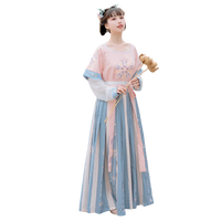 汉韵阁芙蓉 汉服 秋水 女士半臂上衣下裙 粉色 S