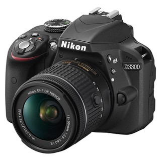 Nikon 尼康 D3300 APS-C画幅 数码单反相机 黑色 DX 18-55mm F3.5G VR 变焦镜头 单镜头套机