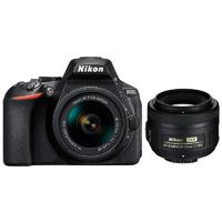 Nikon 尼康 D5600 APS-C画幅 数码单反相机 黑色 AF-P 18-55mm F3.5 G VR 变焦镜头+DX 35mm F1.8 G 定焦镜头 双头套机