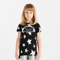 星星图案 女小童款舒适透气短袖T恤 120 正黑色