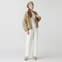 lativ 诚衣  50686 女士罗纹两翻领柔软针织衫