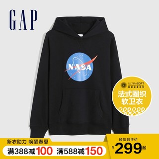 Gap 盖璞 Gap男装法式圈织软卫衣750399 2021春季新款连帽衫