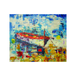法国佩耶油画《普罗旺斯船》原作无框 装饰画