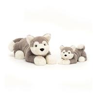 jELLYCAT 邦尼兔 CUSHION COMFORTS系列 HUD1H 赫德森哈士奇毛绒玩具 灰色/白色 14cm