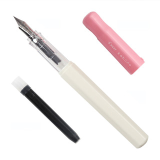 PILOT 百乐 钢笔 kakuno系列 FKA-1SR 淡粉色白杆 EF尖 墨囊+吸墨器盒装