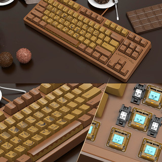AJAZZ 黑爵 AK533 104键 有线机械键盘 巧克力 FIRSTBLIOOD粉轴 无光