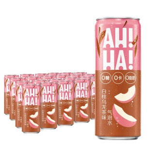ahha小宇宙气泡水白桃乌龙茶味330ml24罐