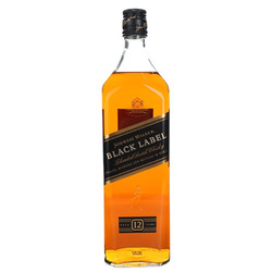 JOHNNIE WALKER 尊尼获加 12年 黑牌 调和 苏格兰威士忌 40%vol 1L 单瓶装