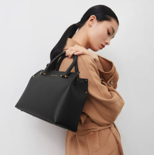 CHARLES & KEITH 女士单肩手提凯莉包 CK2-30781351 黑色 大包