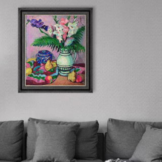 雅昌 潘玉良《菖莆与水果》70x61cm 装饰画 油画布