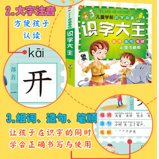 正版儿童学前识字1016字看图识字大王带拼音大班升一年级幼小衔接入学准备幼儿汉字语文练习幼升小衔接整合教材早教启蒙识字卡包邮