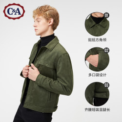 C&A日系复古仿麂皮绒工装夹克男2020秋季帅气短外套CA200229913