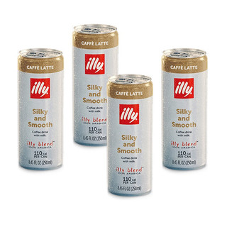 丹麦进口 意利（illy）咖啡 拿铁风味即饮咖啡饮料 250ml*4罐