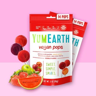 美国进口 牙米滋 Yummy Earth  综合水果味棒棒糖  14支袋装 85g 儿童礼物 零食/糖果/礼物