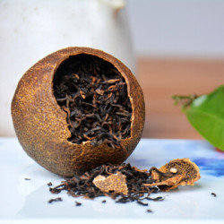 吉妮茶叶 广东特产新会柑普茶 宫廷陈皮二红柑普洱茶 熟茶茶叶 长辈