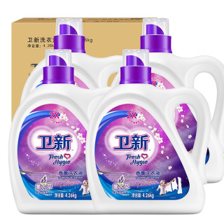 卫新 香薰洗衣液薰衣草34.08斤全瓶组合套装(4.26kg*4）机洗手洗去渍