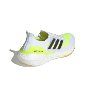 adidas 阿迪达斯 Ultraboost 21 男子跑鞋 FY0377 白色/荧光黄/黑色 42