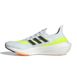 adidas 阿迪达斯 Ultraboost 21 男子跑鞋 FY0377 白色/荧光黄/黑色 41