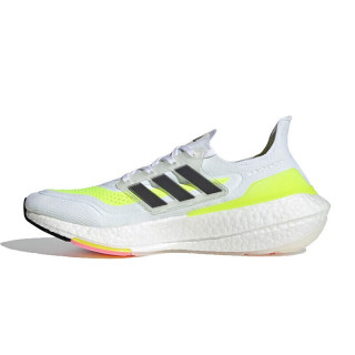 adidas 阿迪达斯 Ultraboost 21 男子跑鞋 FY0377 白色/荧光黄/黑色 40.5