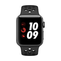Apple Watch Series 3智能手表 Nike GPS款  38毫米 深空灰铝壳煤黑Nike+S3表MTF42CH/A