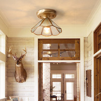 希尔顿全铜美式吸顶灯阳台过道走廊玄关灯饰创意现代简约家用灯具