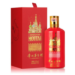 MOUTAI 茅台 走进系列 俄罗斯·莫斯科 53%vol 酱香型白酒 375ml*6瓶 整箱装