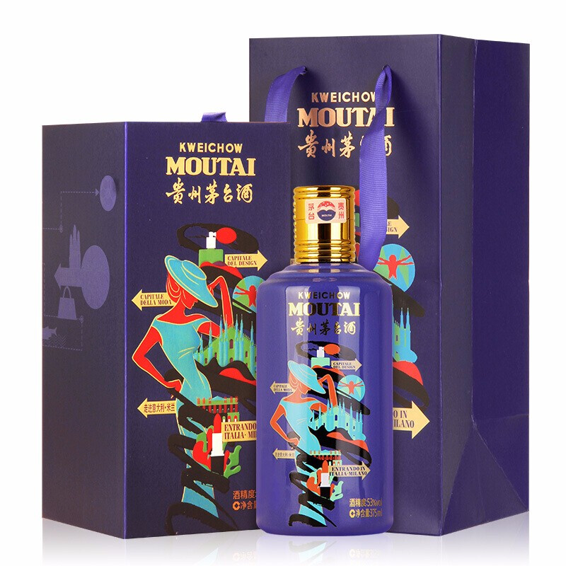 茅台走进系列纪念酒酱香型白酒53度375ml