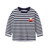 印象童年男童圆领长袖T恤2020秋季新款时尚百搭条纹儿童上衣